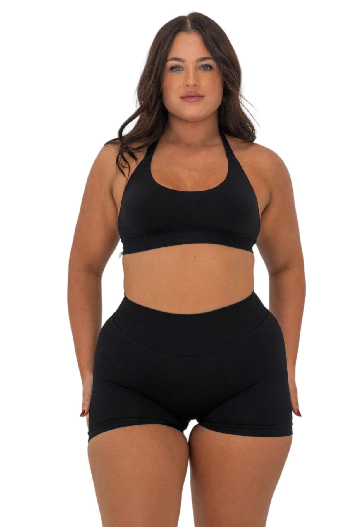 NLA SCULPT Halter Crop - Shadow No Limits Active