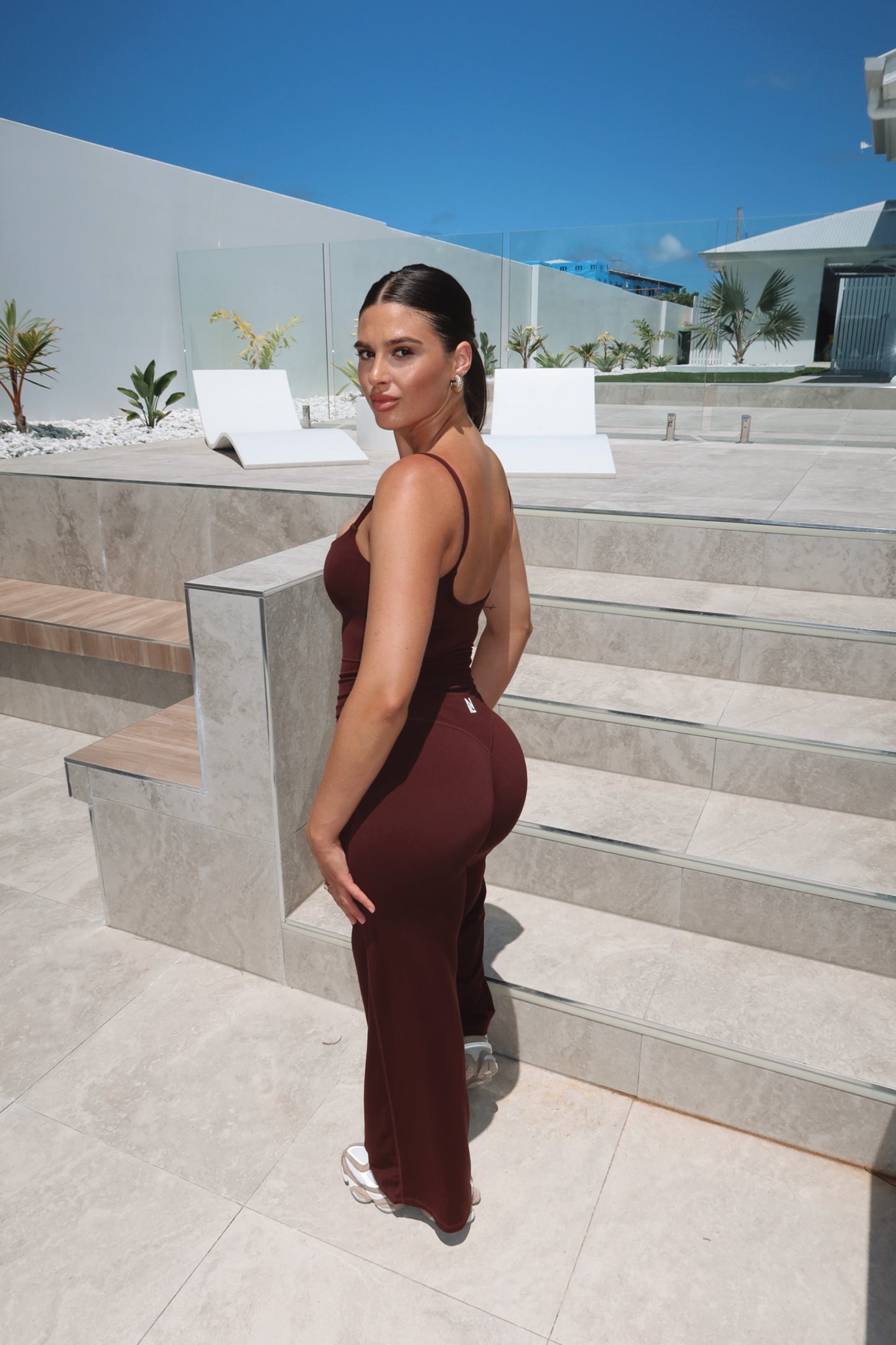 Base wide legs pants- Dark Espresso