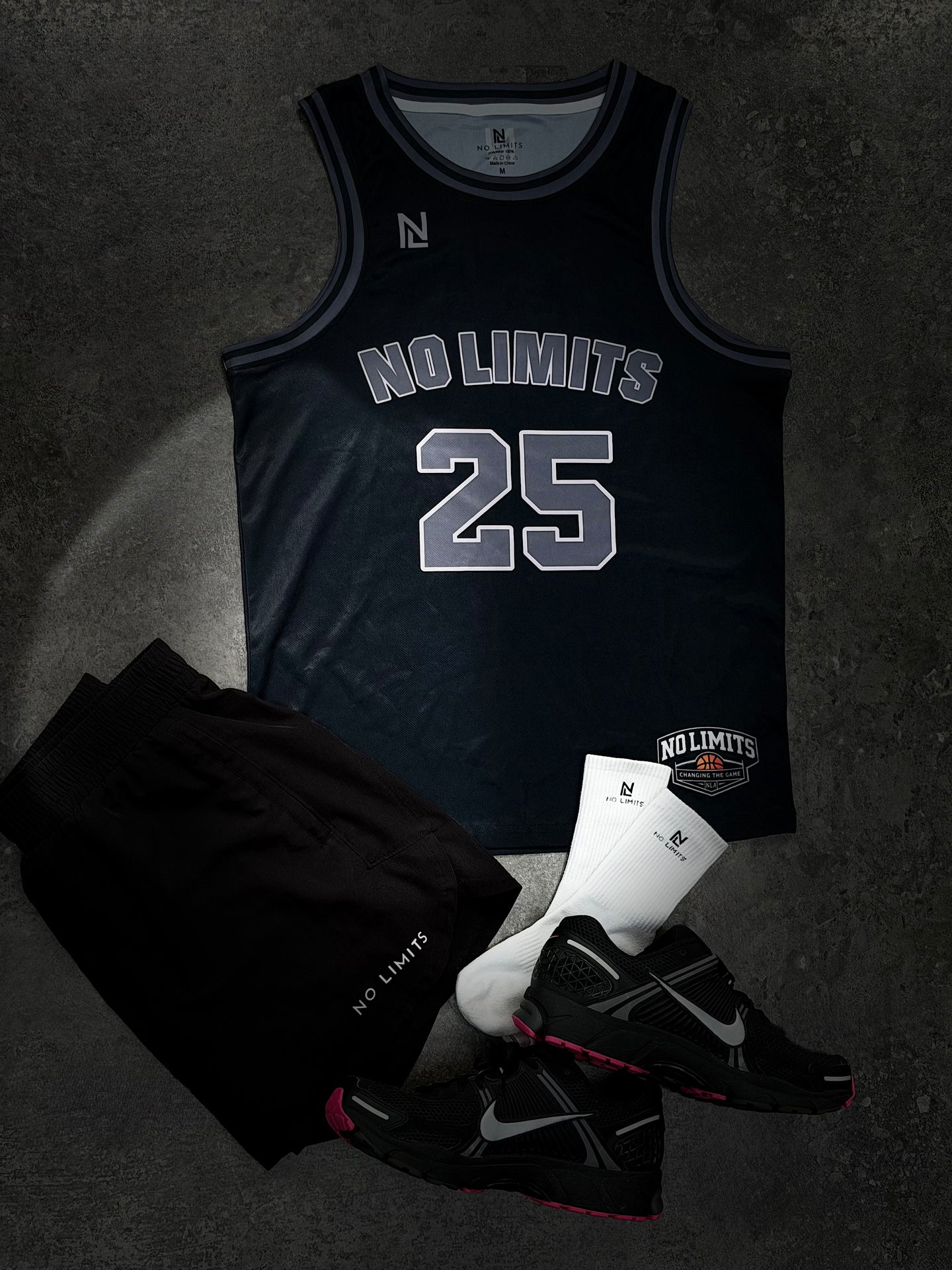 NLA Basketball Training Jersey- Graphite Black