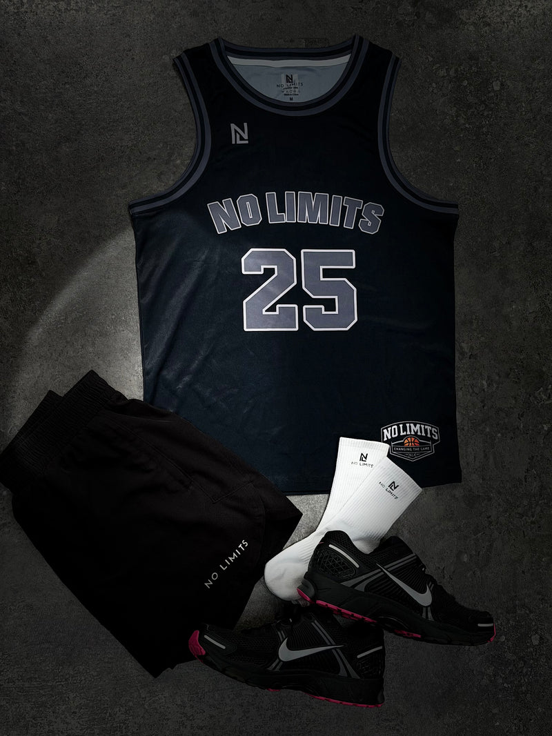 NLA Basketball Training Jersey- Graphite Black No Limits Active