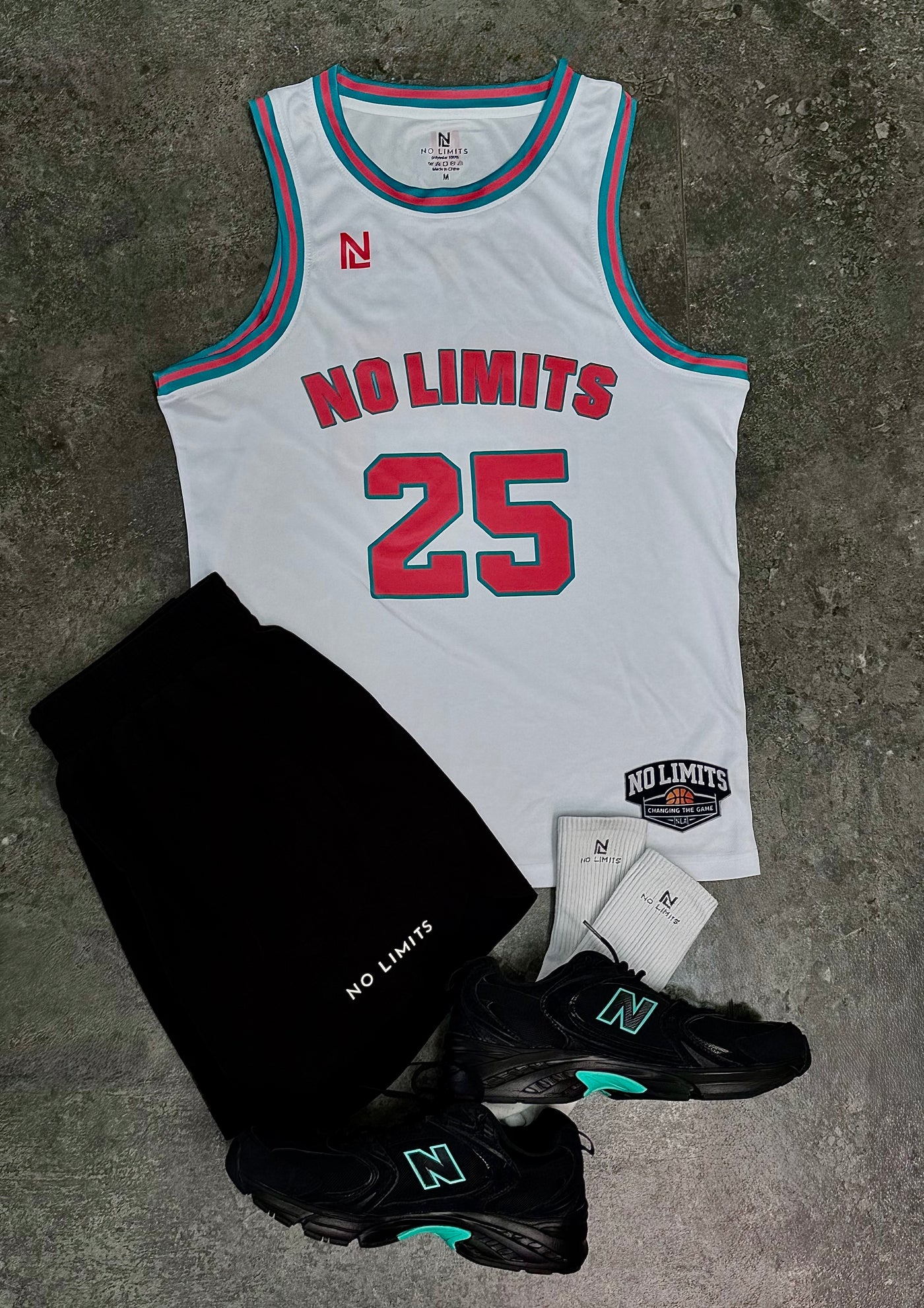 NLA Basketball Training Jersey- Miami White No Limits Active